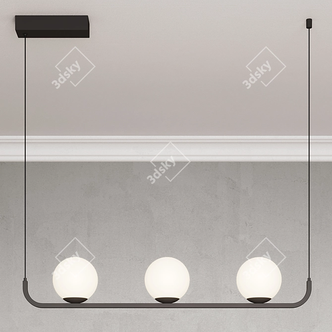  Modern Black & White Pendant 3D model image 6