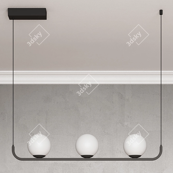  Modern Black & White Pendant 3D model image 7