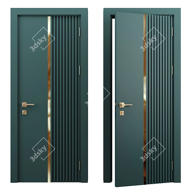 Elegant Flirance Door 3D model image 1