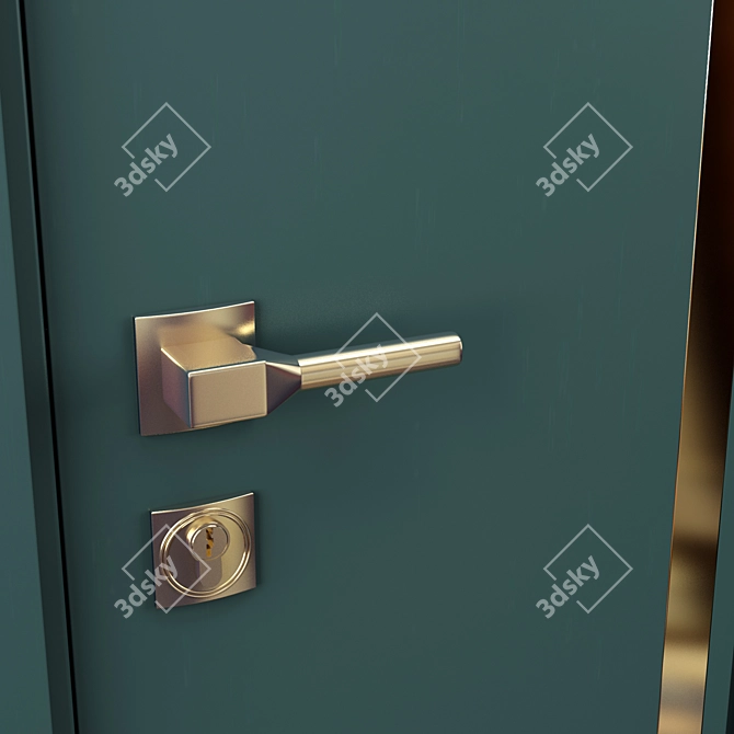 Elegant Flirance Door 3D model image 2