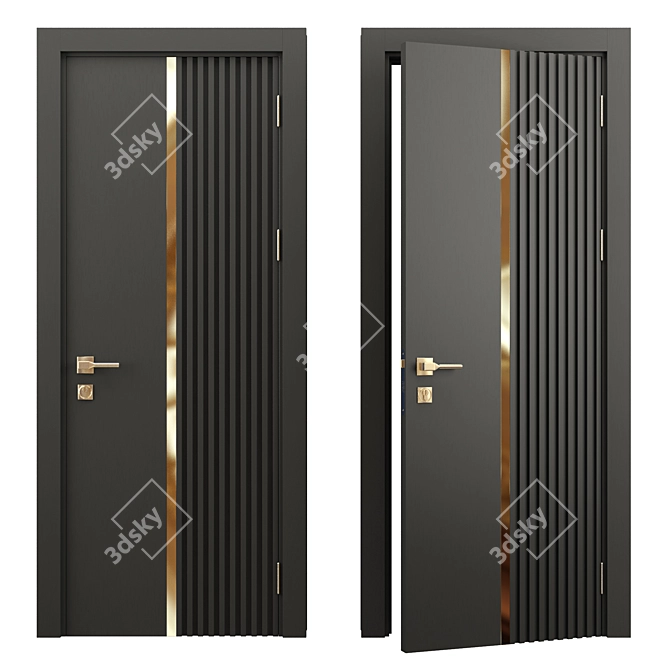 Elegant Flirance Door 3D model image 4