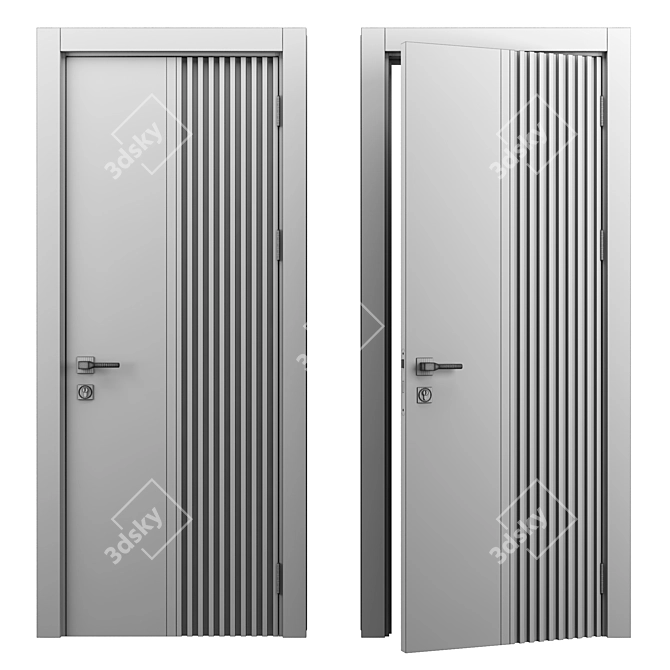 Elegant Flirance Door 3D model image 5