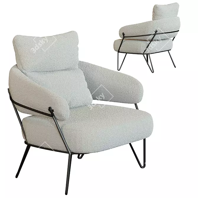 Peppo White Armchair - Kare Design 3D model image 1