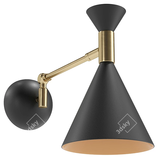 Modern Swing Arm Sconce with UV Textures 3D model image 1