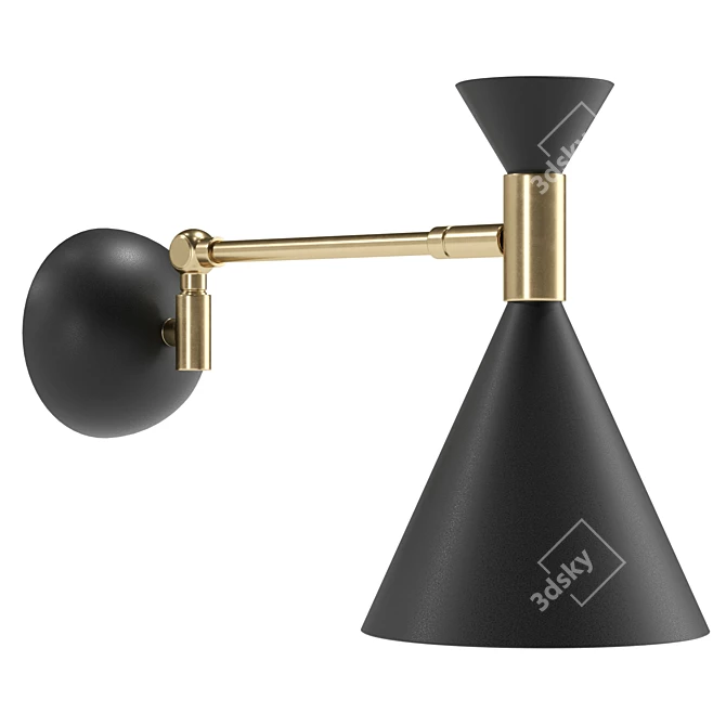 Modern Swing Arm Sconce with UV Textures 3D model image 3