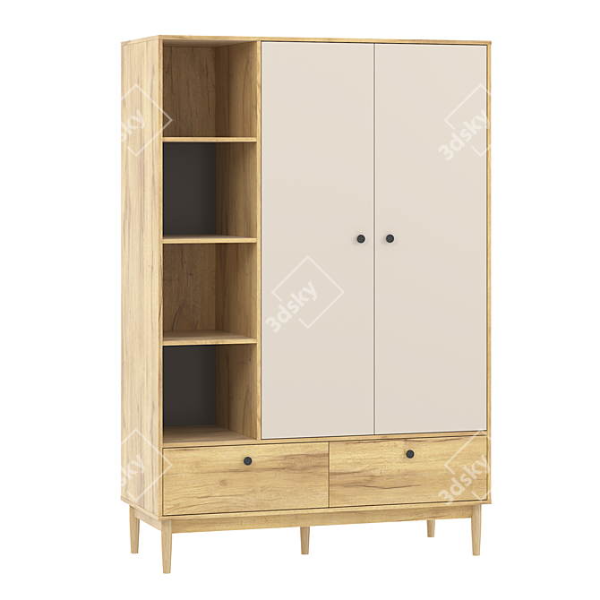 Elegant Ferran 2 Wardrobe - 3D Model 3D model image 1