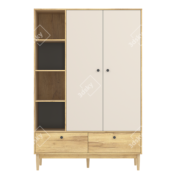 Elegant Ferran 2 Wardrobe - 3D Model 3D model image 2