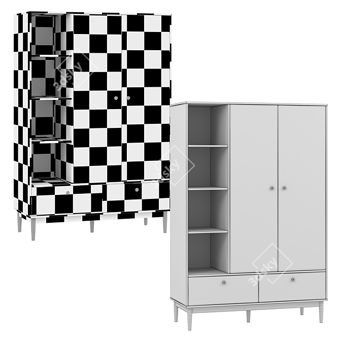 Elegant Ferran 2 Wardrobe - 3D Model 3D model image 3