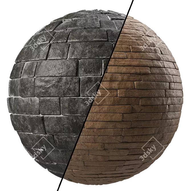 Seamless Stone Wall Materials 4k 3D model image 3