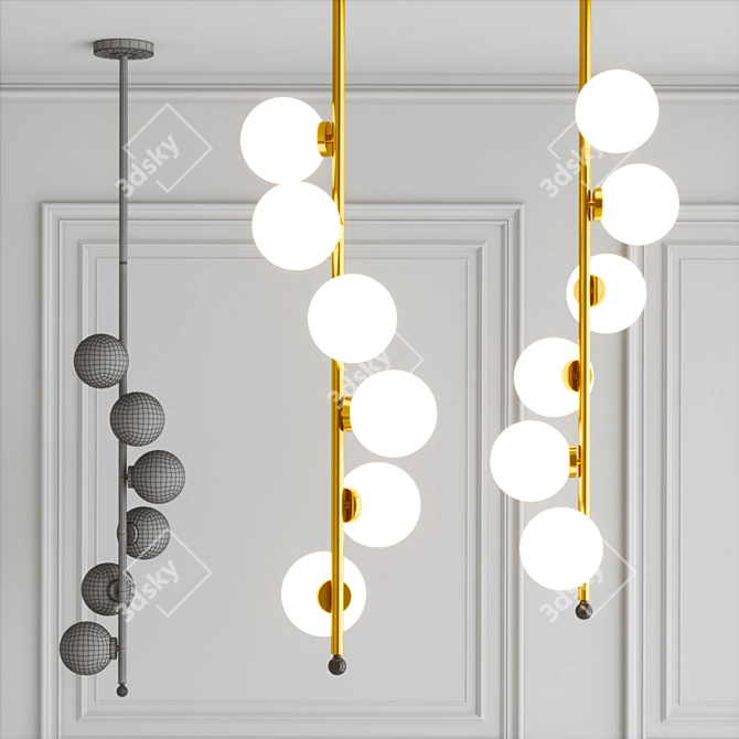 Sleek Spiral Pendant Light 3D model image 3