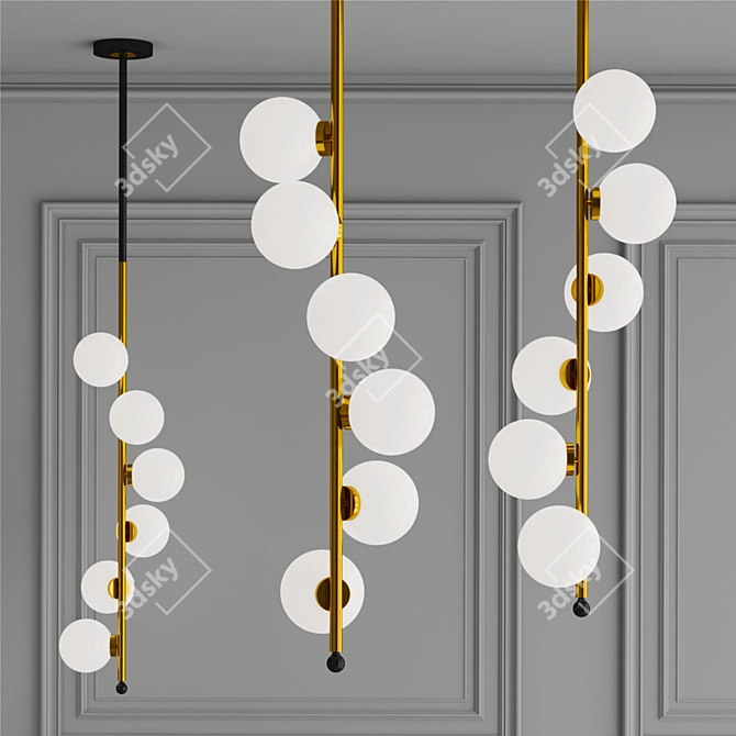 Sleek Spiral Pendant Light 3D model image 4