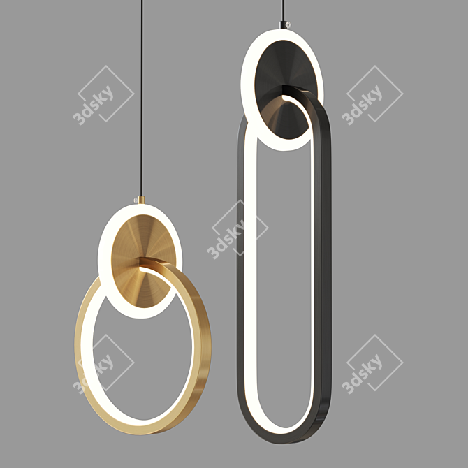 Halo Disk Pendant Light 3D model image 1