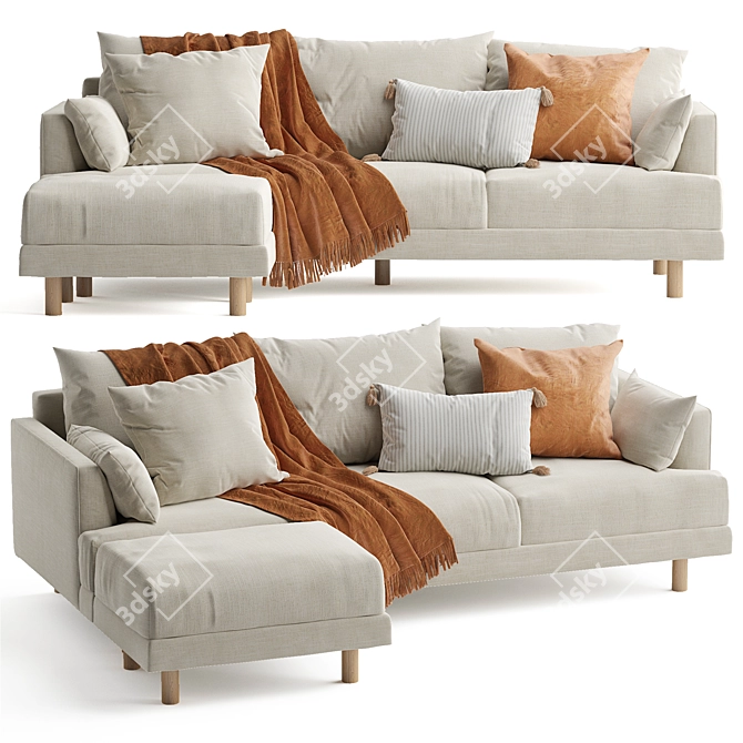 Elegant Bungalow Premium Sofa Set 3D model image 1