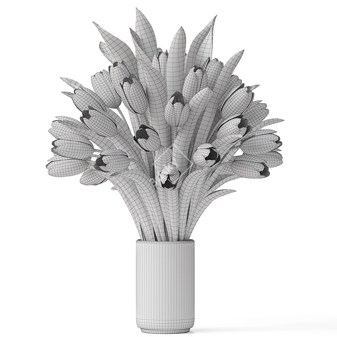 Elegant Floral Bouquet Model 3D model image 4