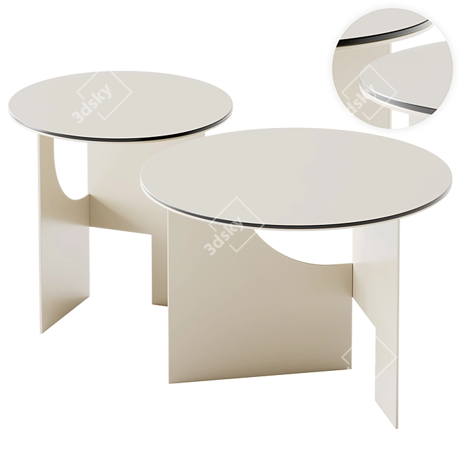 Mondrian Coffee Tables Set 3D model image 1