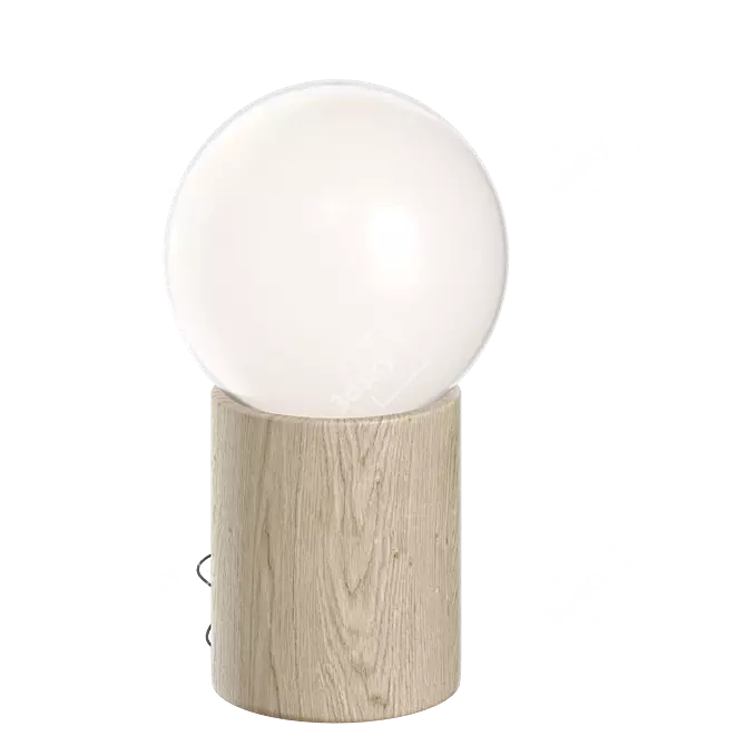 Rustic Timber Table Lamp 3D model image 4