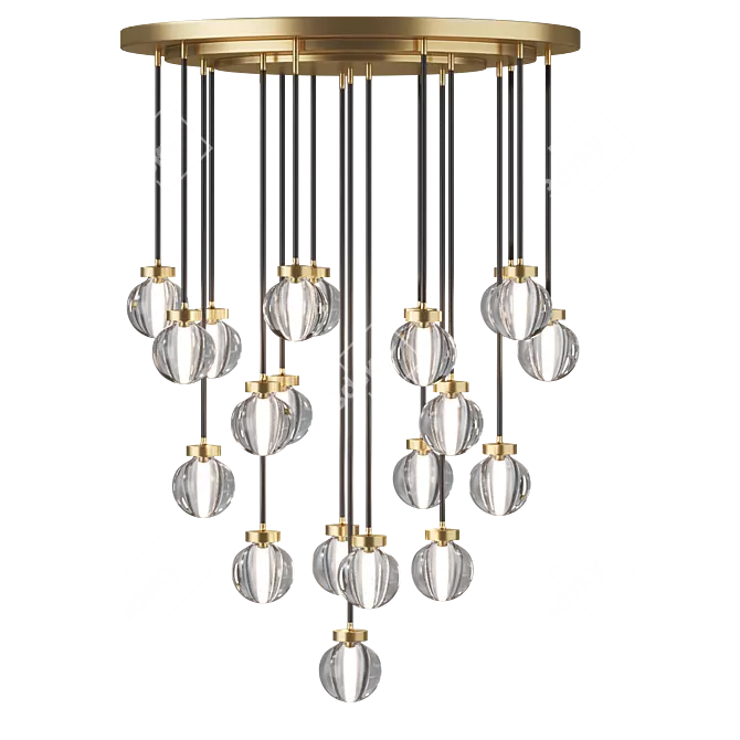 Elegant Namibia Pearl Chandelier 3D model image 3