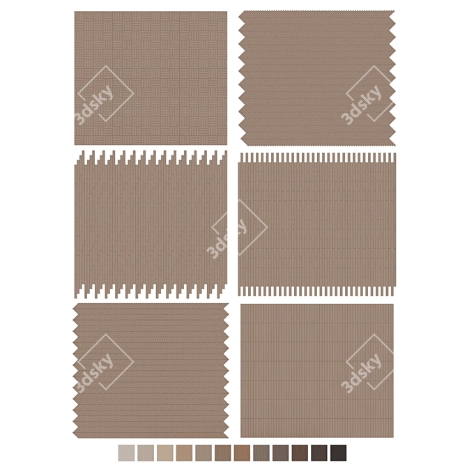 Oak Parquet Flooring Collection 3D model image 10