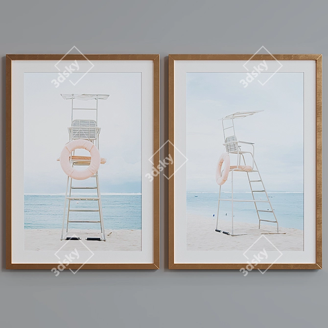 Beach Tower Picture Frame Set 3D model image 5