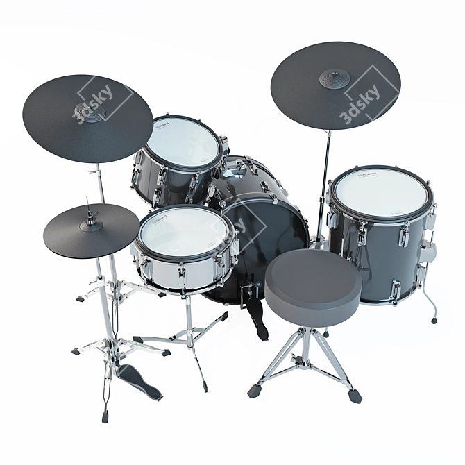 Drum Kit Roland 3D Model 3D model image 5