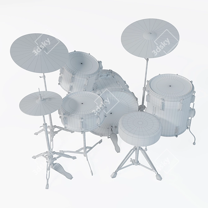 Drum Kit Roland 3D Model 3D model image 6