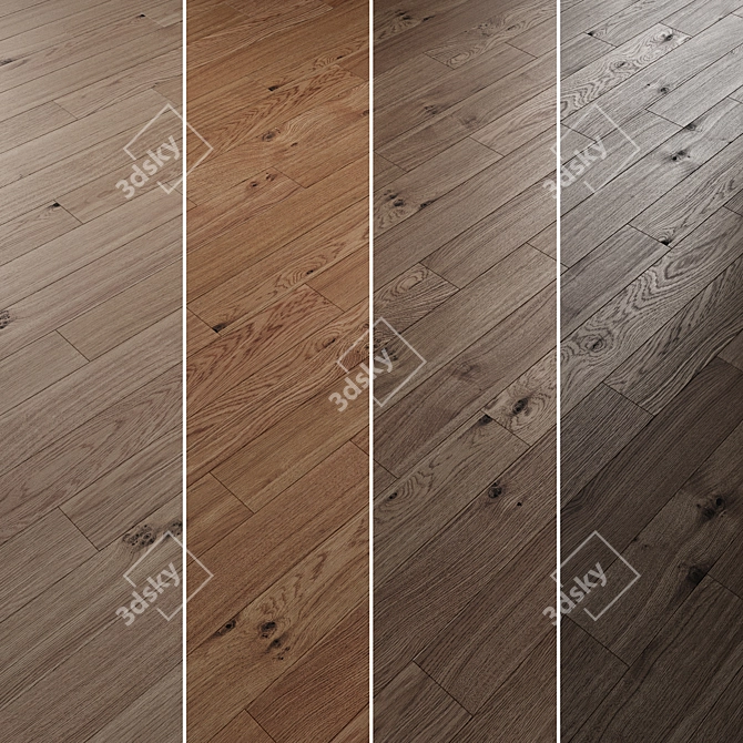 Oak Parquet Flooring Collection 3D model image 6