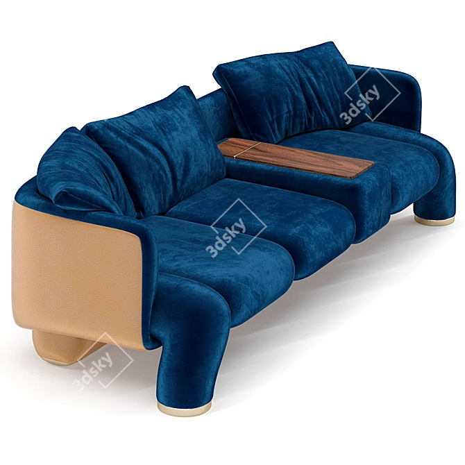 Modern Three-Seater Sofa Support 3D model image 4