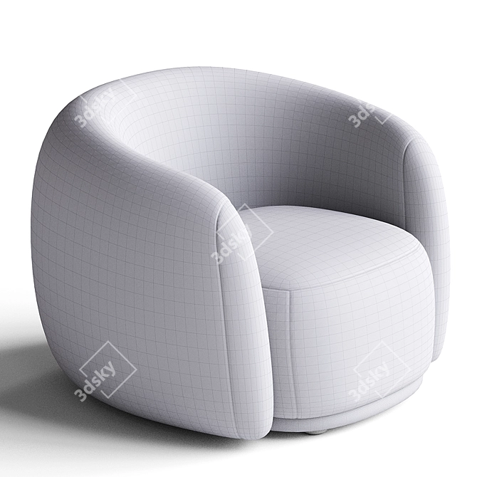 Modern Fabric Armchair Moroso Pacific 3D model image 6