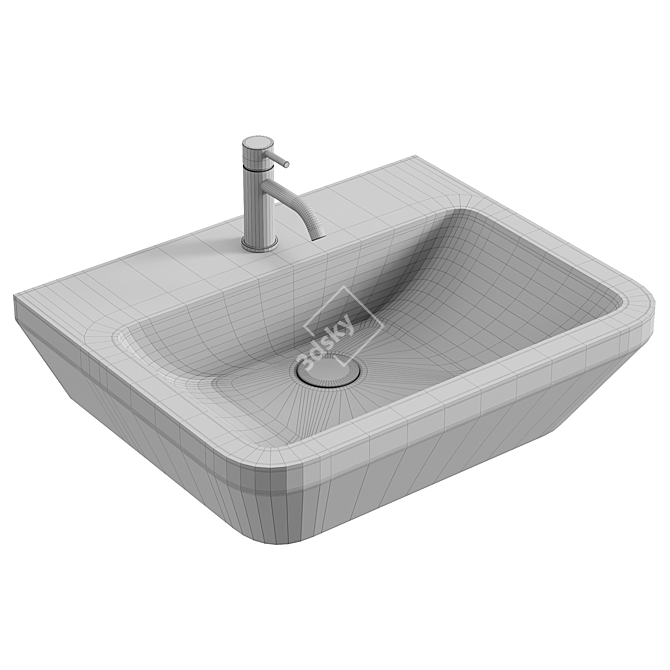 VitrA Integra White Washbasin 3D model image 3