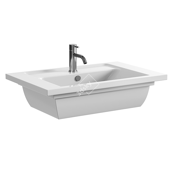 Compact VitrA Integra Washbasin 3D model image 2