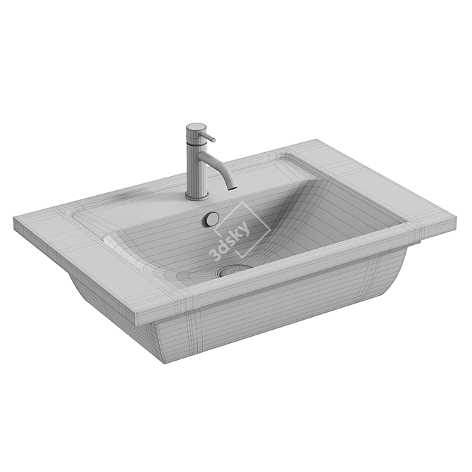 Compact VitrA Integra Washbasin 3D model image 3