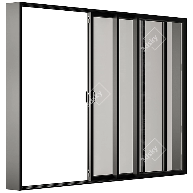 Metal Sliding Window Set 20 3D model image 3