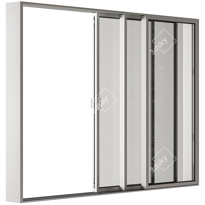 Metal Sliding Window Set 20 3D model image 5