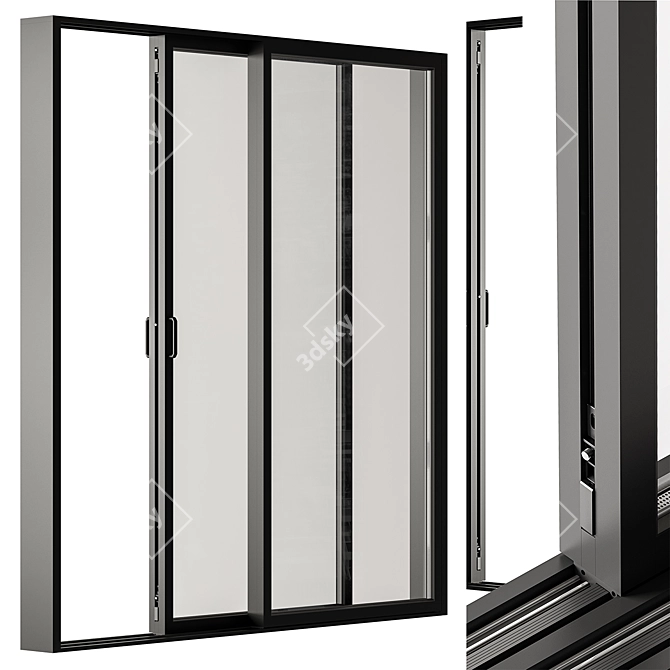 Metal Sliding Window Set 20 3D model image 6