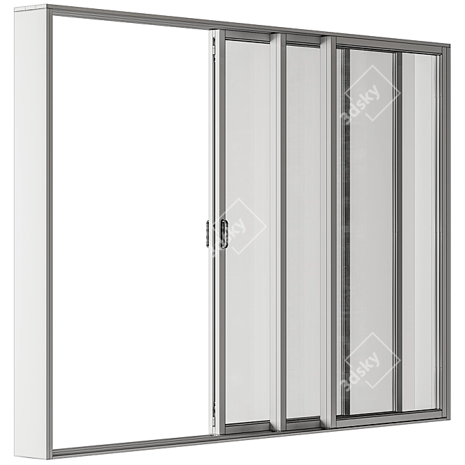 Metal Sliding Window Set 20 3D model image 7