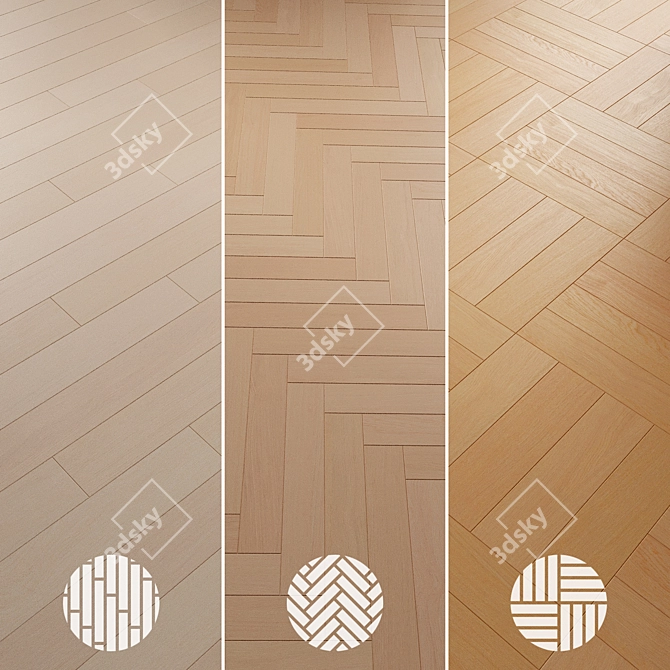 Oak Parquet Flooring 084 3D model image 2