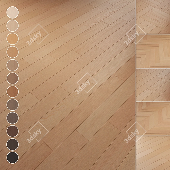 Oak Parquet Flooring 084 3D model image 8