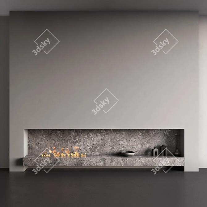 Biofireplace Wall Decor Set 3D model image 1