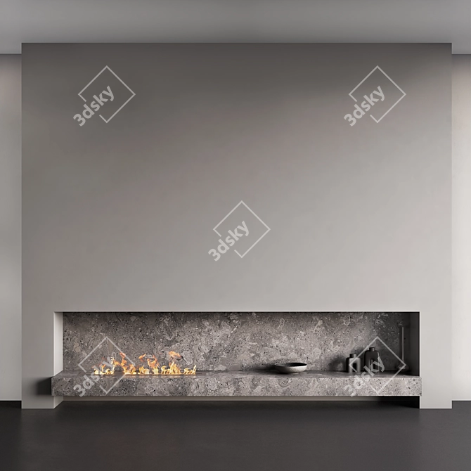 Biofireplace Wall Decor Set 3D model image 7