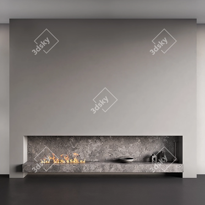 Biofireplace Wall Decor Set 3D model image 8