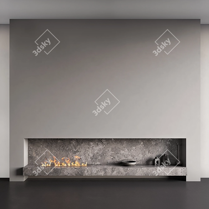 Biofireplace Wall Decor Set 3D model image 9