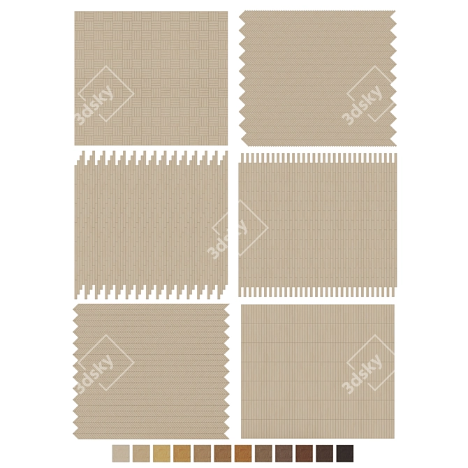 Oak Parquet Flooring Collection 3D model image 7