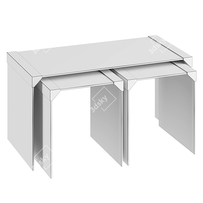 Modern Glass Side Table 3D model image 2