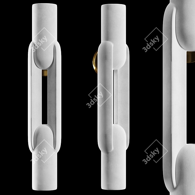 Sleek Jumeau Wall Light 3D model image 1