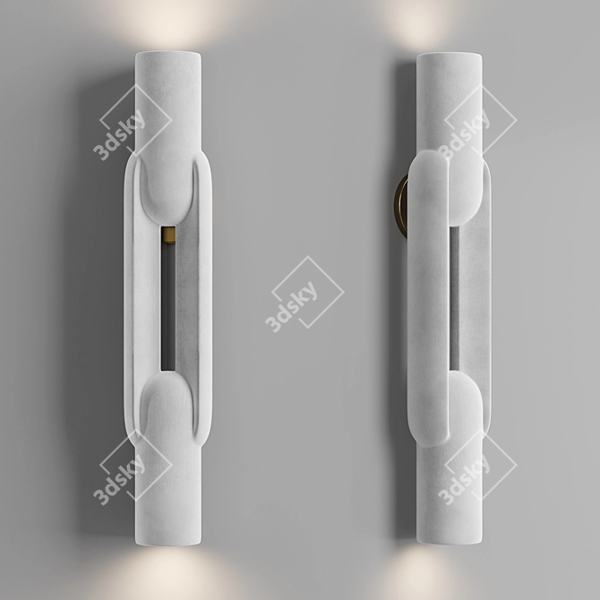 Sleek Jumeau Wall Light 3D model image 2