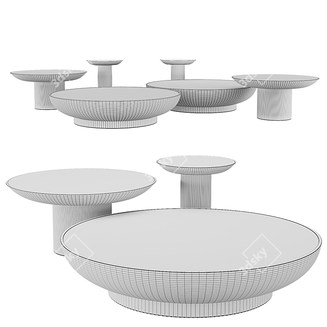 Mirrored Coffee Tables Francis 3D model image 4