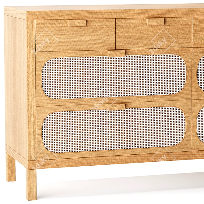 Allegra 8-Drawer Dresser by BD Studio 3D model image 2