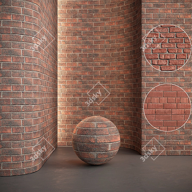 Brick Wall 3 Material Set 3D model image 2