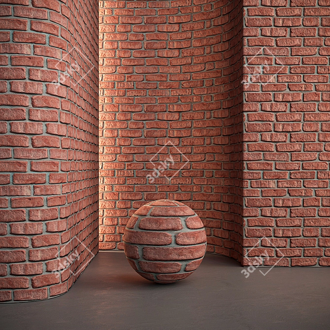 Brick Wall 3 Material Set 3D model image 3