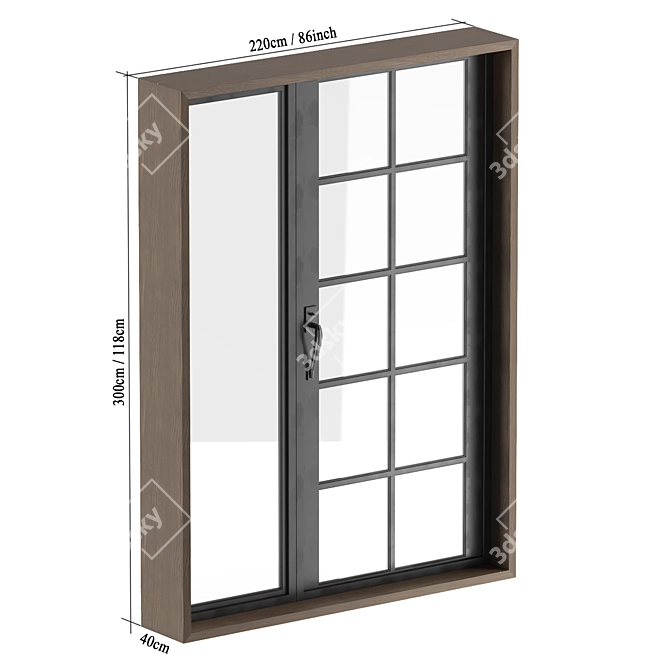 Modern Doors Windows Materials Set 3D model image 4